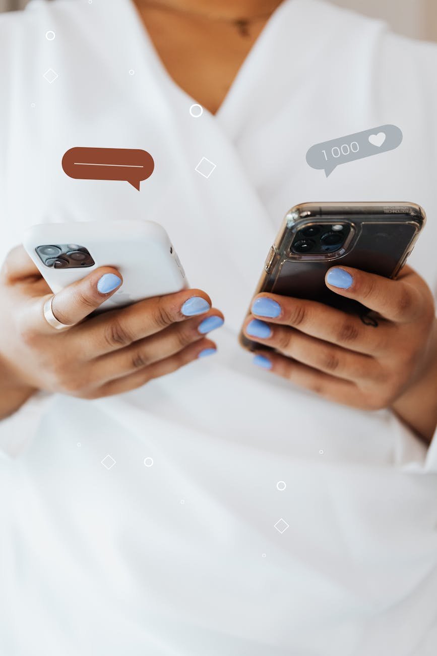 close up shot of a person holding smartphones