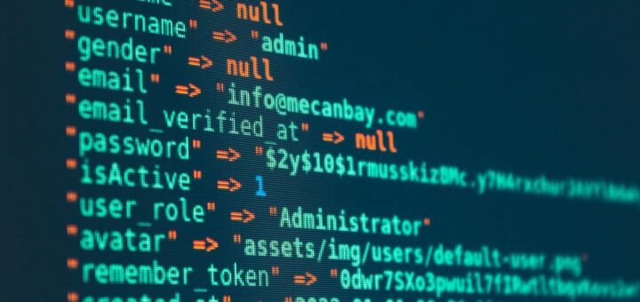 Vibrant close-up of code displayed on a monitor with various programming details.